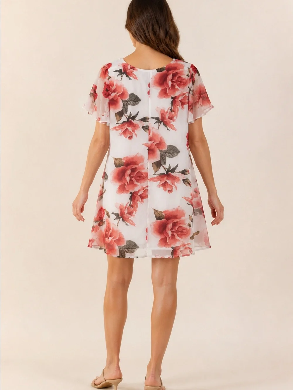 Show Me Your MuMu Kylie Dress with Coral Floral Print White Size S